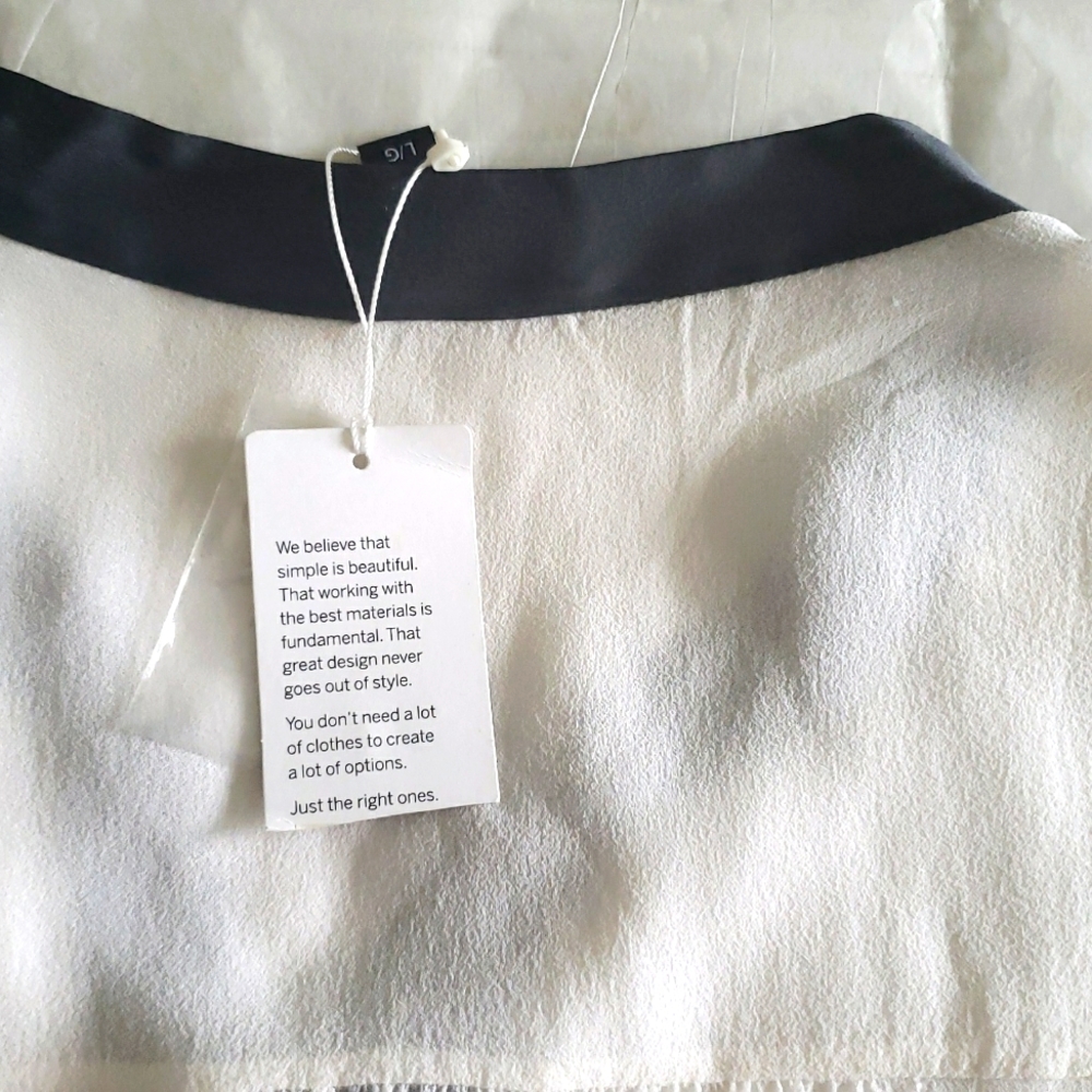 Eileen Fisher NEW Women's 100% Silk Ombre Dip Dye Button Front Tunic Top Sheer - Picture 10 of 14